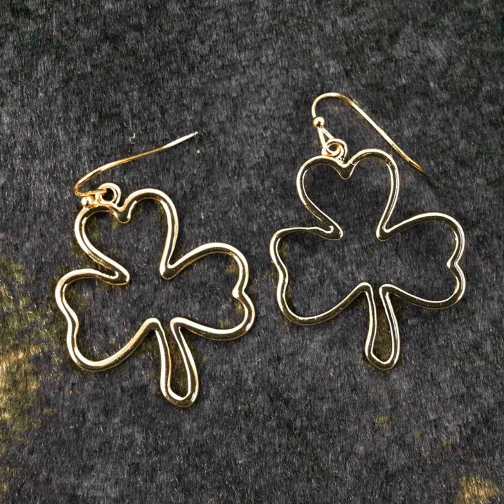 One Blessed Nana Gold Shamrock Earrings
